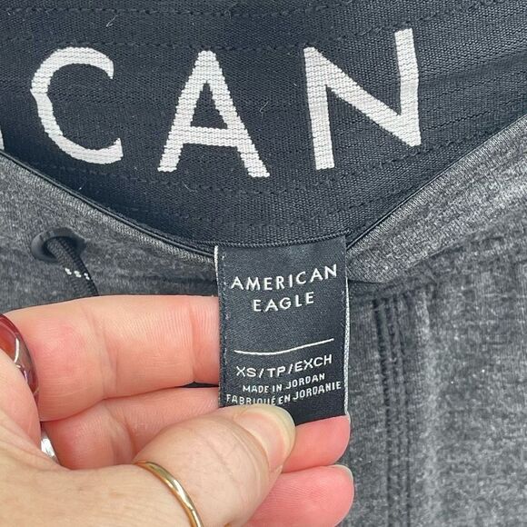 American Eagle Mens Jogger Pants Zip Pocket Drawcord Elastic Wasit Gray Size XS - Picture 5 of 9